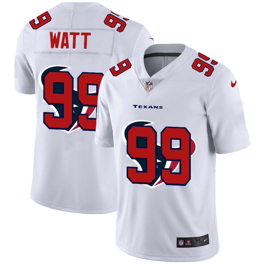 Men's Houston Texans #99 J.J. Watt White Shadow Logo Limited Stitched Jersey